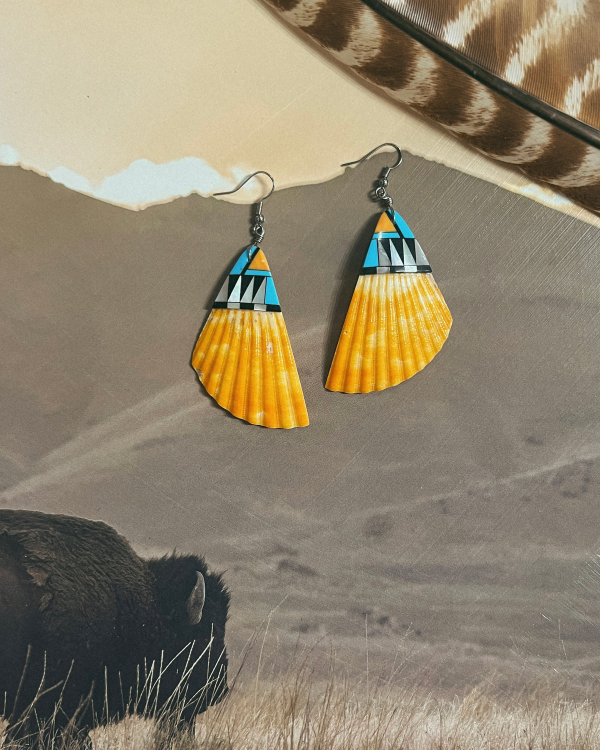 Sunset Shell Dangles (half shell)