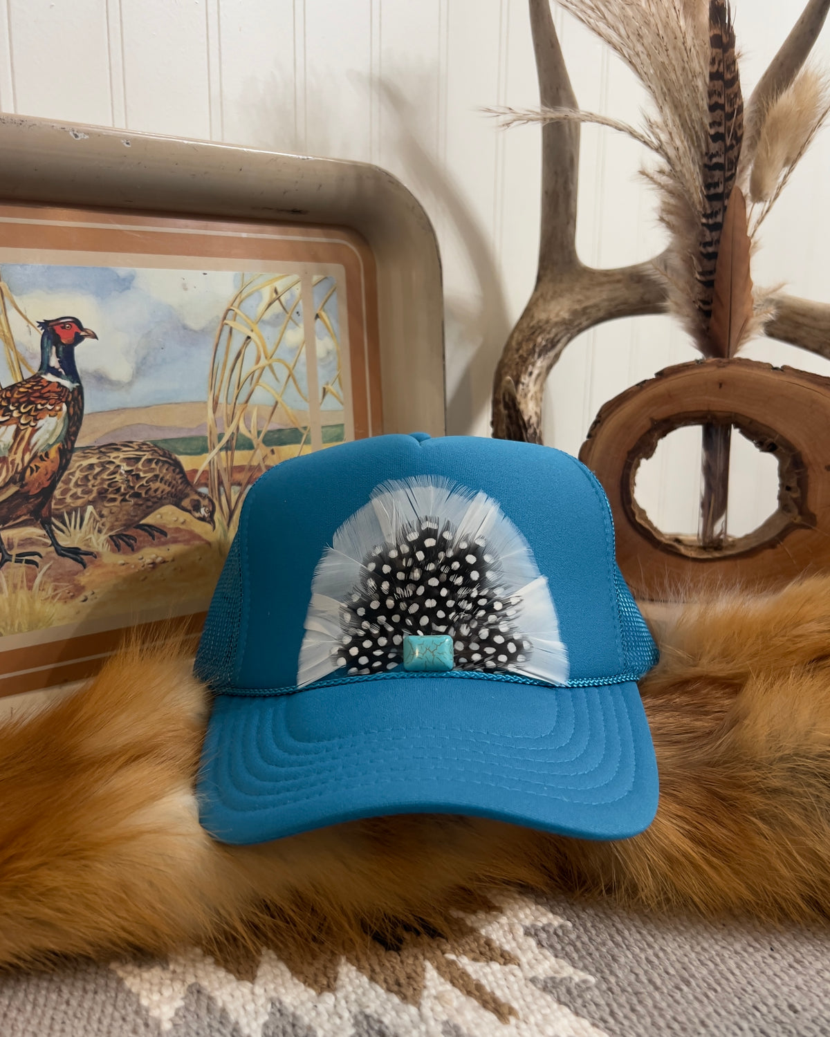 Feather Trucker Hat