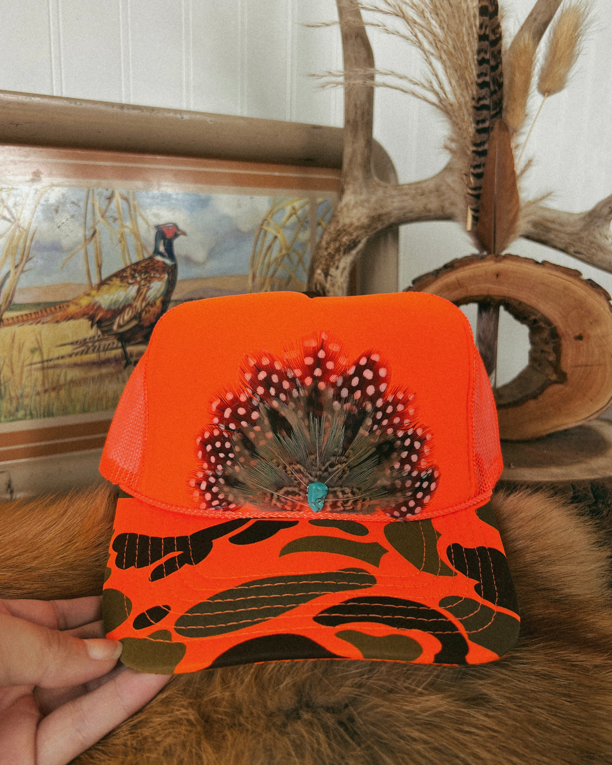 Feather Trucker Hat