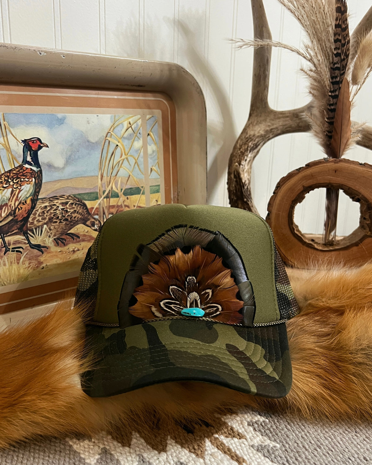 Feather Trucker Hat