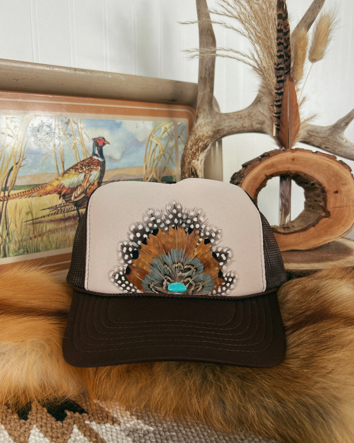 Feather Trucker Hat
