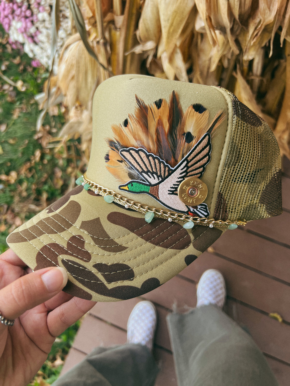 Feather Trucker Hat