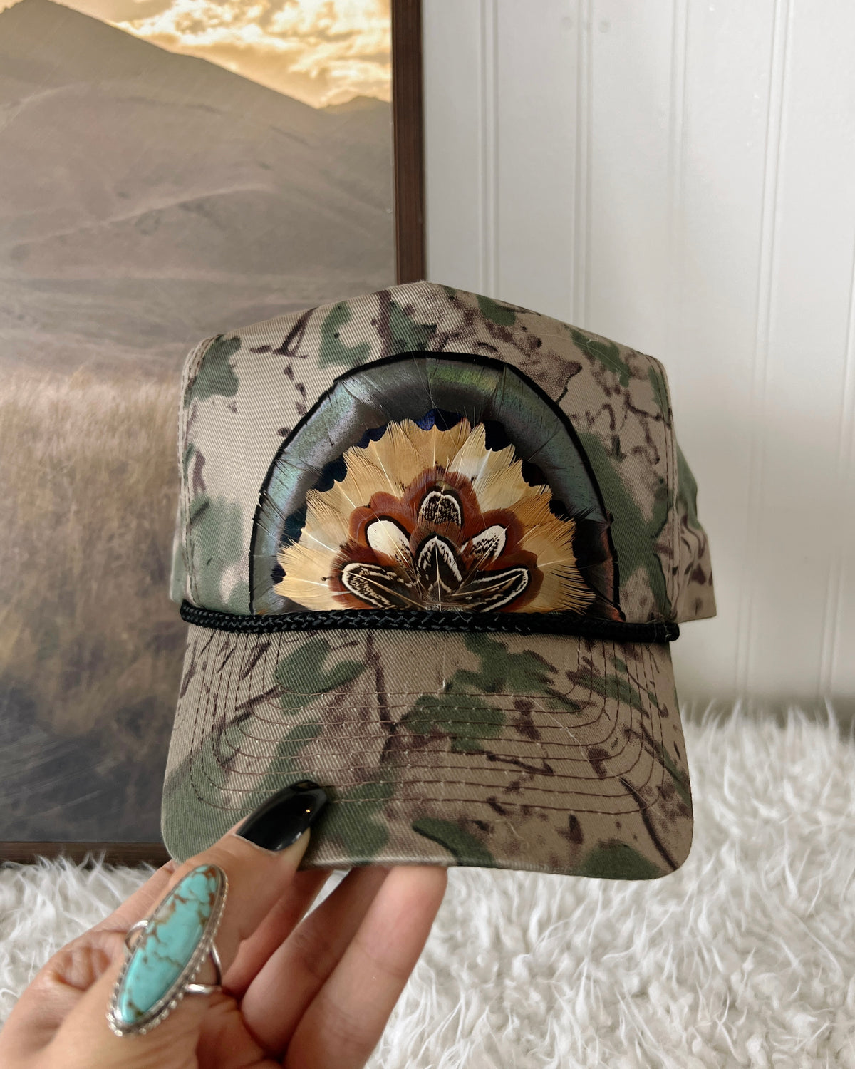 Feather Trucker Hat