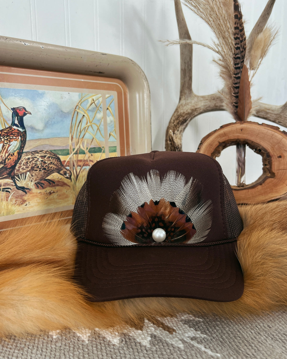 Feather Trucker Hat