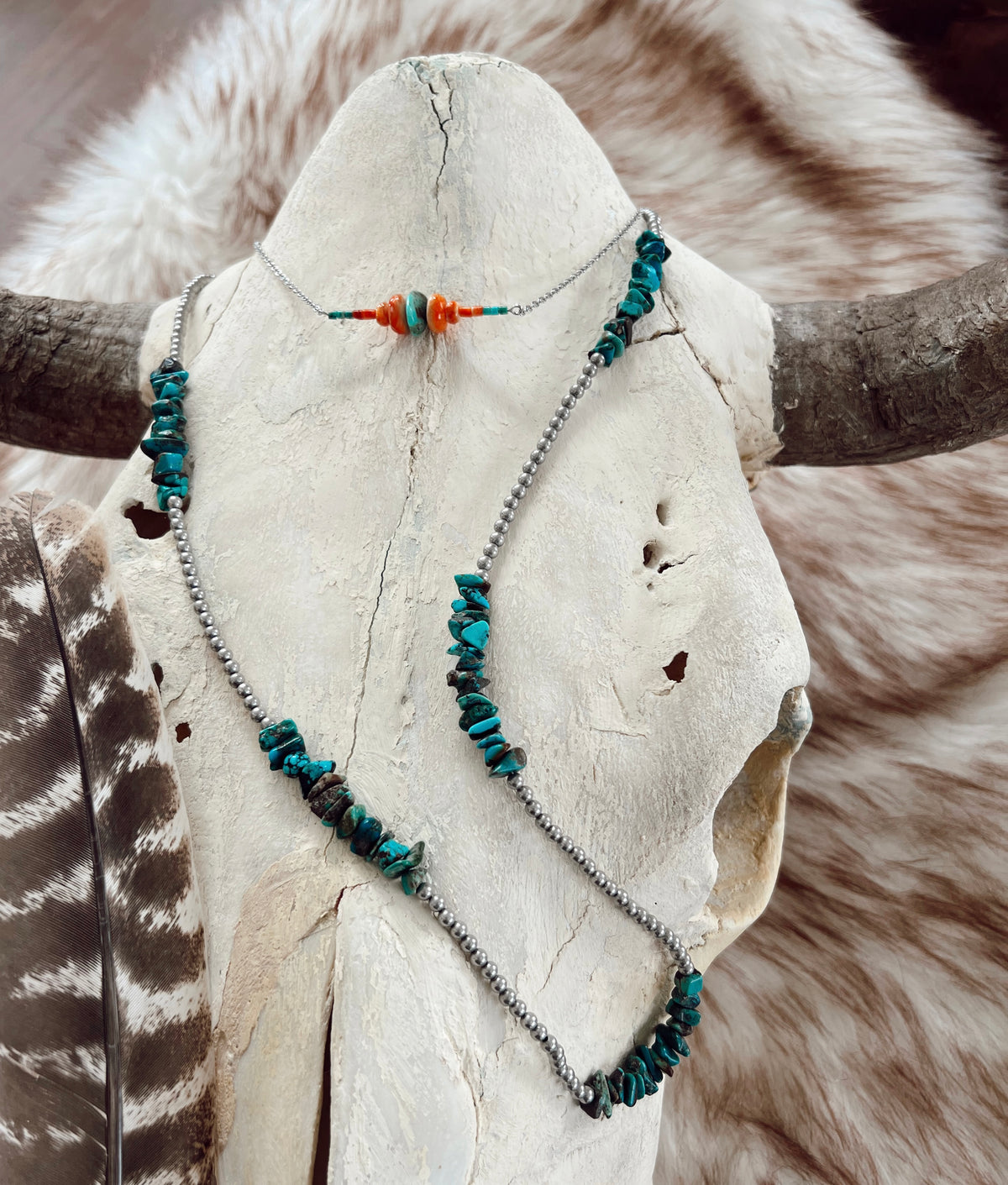 Turquoise + Spiny Oyster Bar Necklace