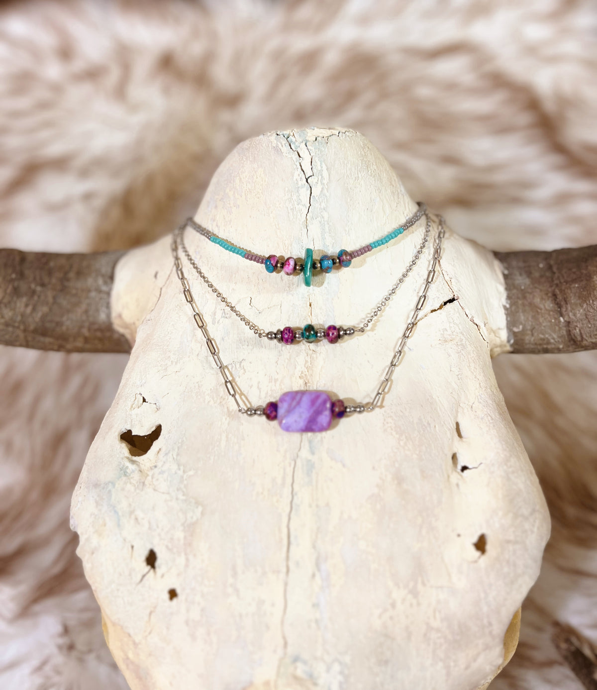 Purple Agate Slab Necklace